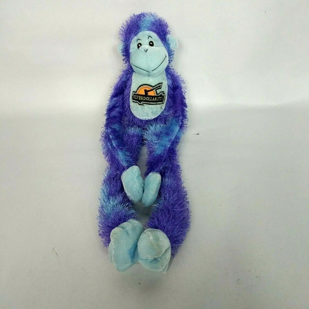 Silver Dollar City Monkey Plush Blue Purple 21 Inch
